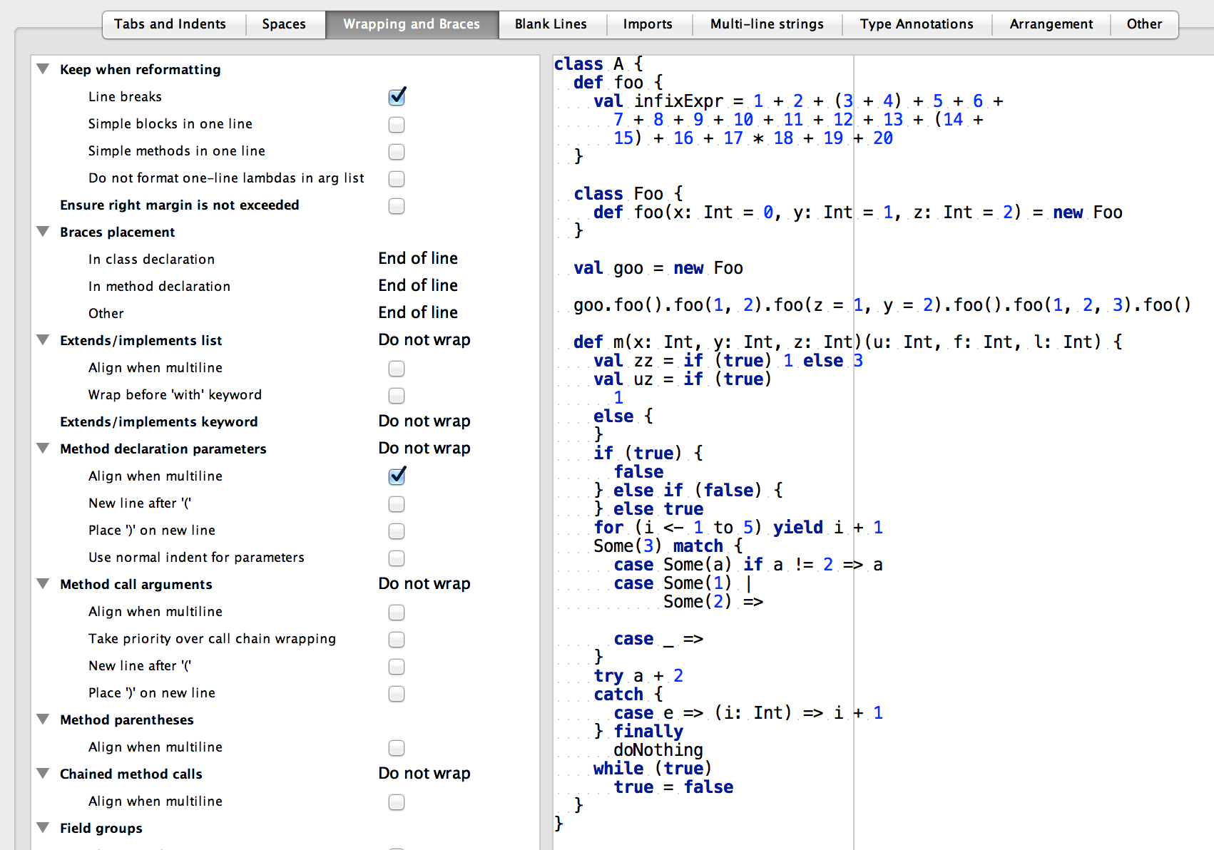 Not every stadium hosting a national football league team is made the same. Intellij Code Style Setting For Wrapping On Multi Line Function Arguments Stack Overflow