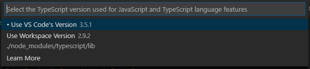 select ts version in UI