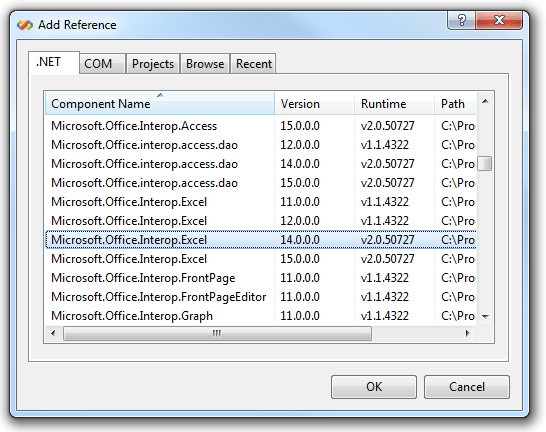VS 2010 References
