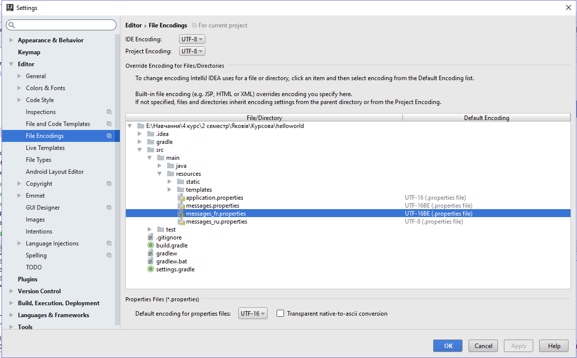 Screenshot of window shown