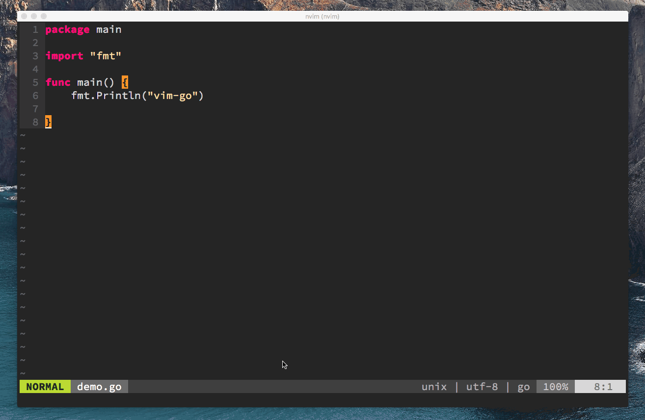 autocompletion with parameters in vim-go
