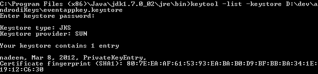 Command line snapshop (Window 7)