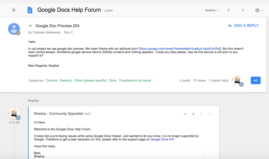 If you are still facing any issue with google drive refusing to connect, please contact support. Google Docs Viewer Returning 204 Responses No Longer Working Alternatives Stack Overflow