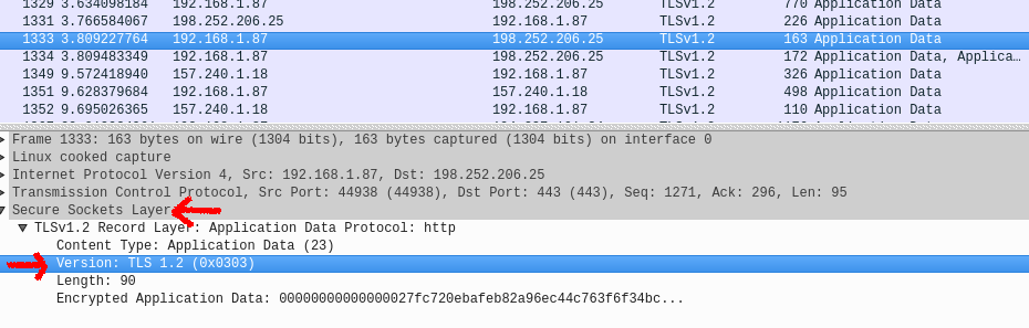 find the TLS version