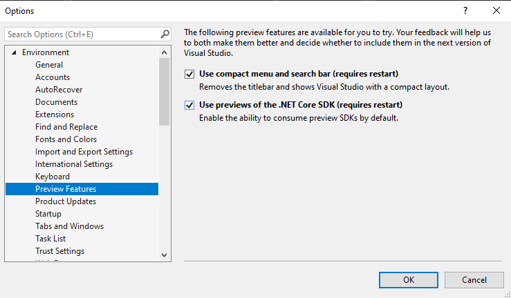  c Visual Studio 2017 Net Core SDK 3 0 