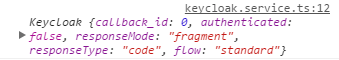 Keycloak object after login redirect