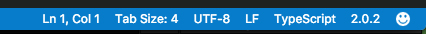 VS Code status bar TypeScript version