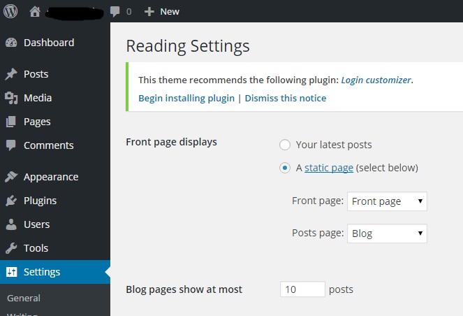 To see them, go to your dashboard and select . Static Page Not Working Wordpress Development Stack Exchange