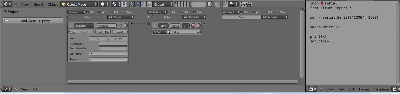 Actuators · controllers · sensors ; Serial Communication Blender Game Engine To Arduino Stack Overflow
