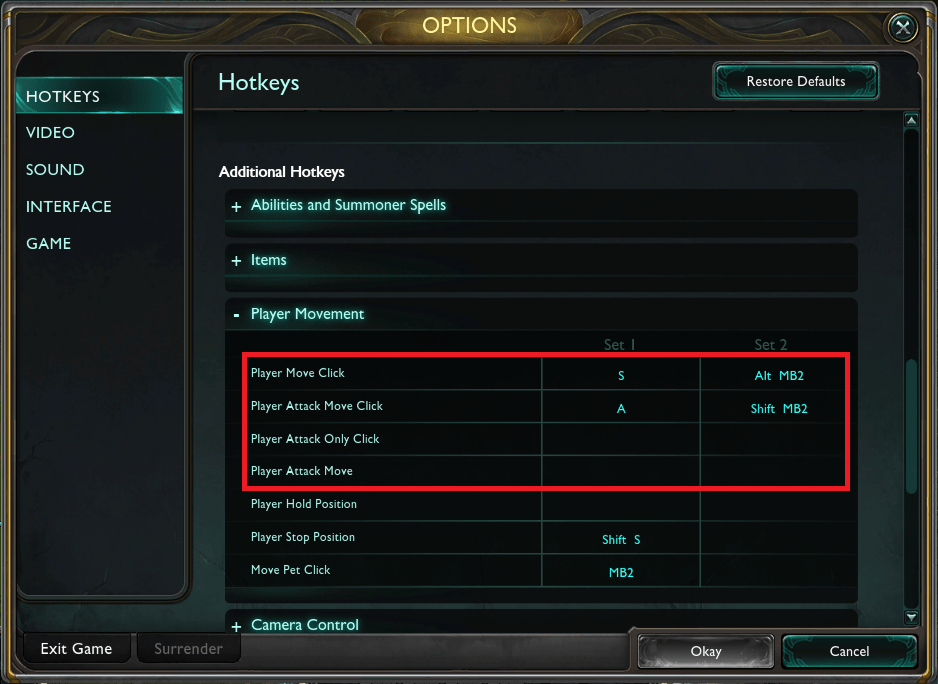 Use a mouse to assign or remove a keyboard shortcut. How can I switch my attack button on League of Legends