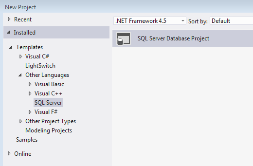 Visual Studio 2012 SQL Server SSDT SQL Server 2012 