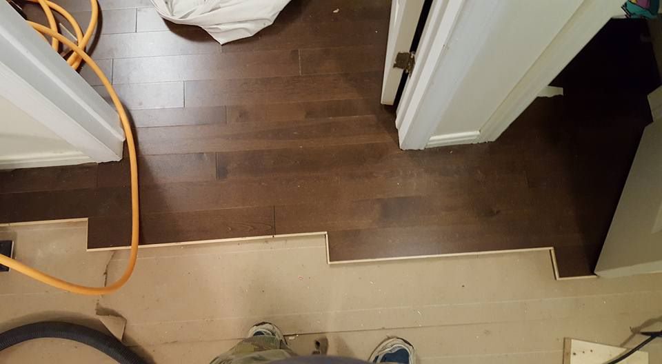 I completely redid my flooing in my dining room and hallway, using ceramic tile. Setting Up Long Runs Of Hardwood Flooring Where To Square From Home Improvement Stack Exchange