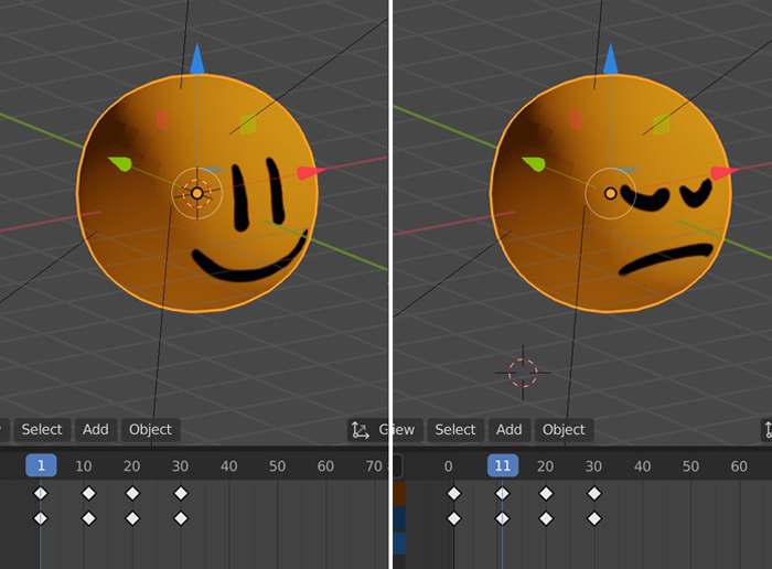How Can I Animate A 2d Face Rig On Any 3d Object Blender Stack Exchange