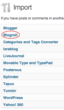 If you plan to move from wordpress to blogger, you'll need to convert your wordpress blog because the platforms use different file formats. Import Blogroll Blog List From Blogger To Wordpress Stack Overflow