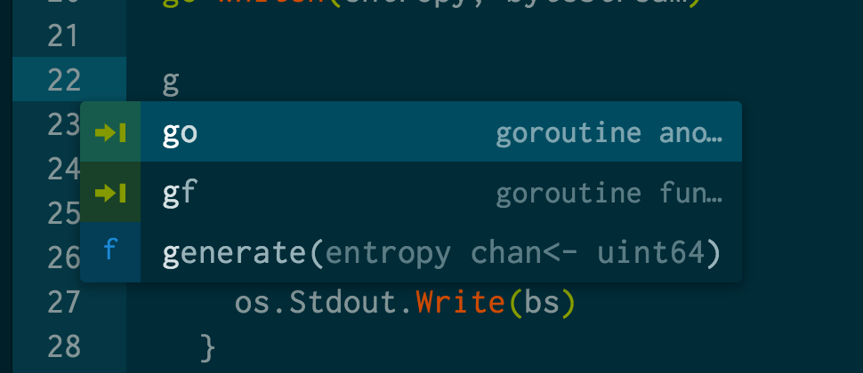 Atoms autocomplete with Go-Plus