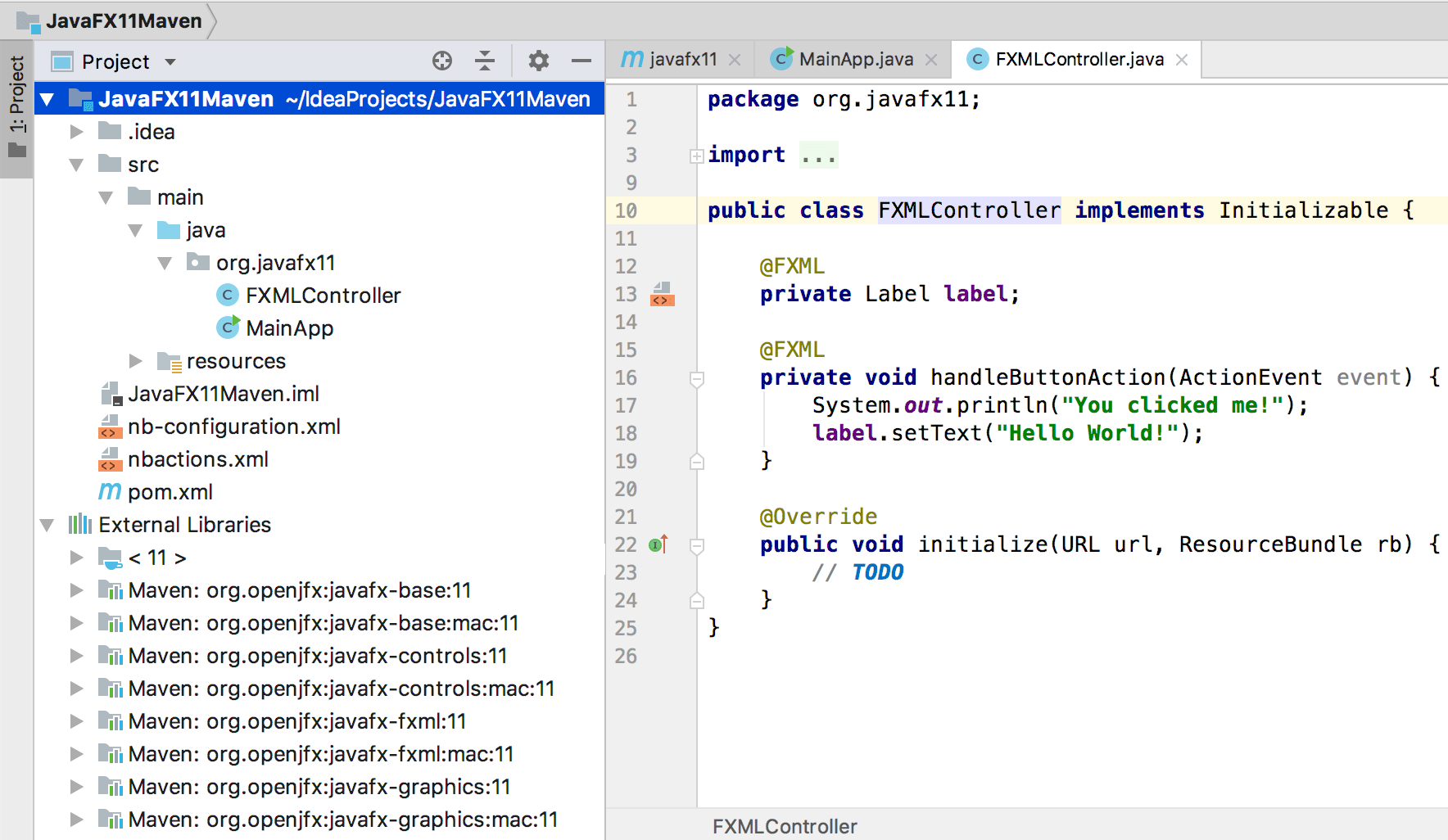 JavaFX 11 Maven project