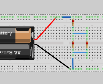 In the first photo is the schematic of electric connections between the breadboard holes and in the second one the metal strips. breadboard - Breadboarding circuits - Electrical Engineering Stack Exchange