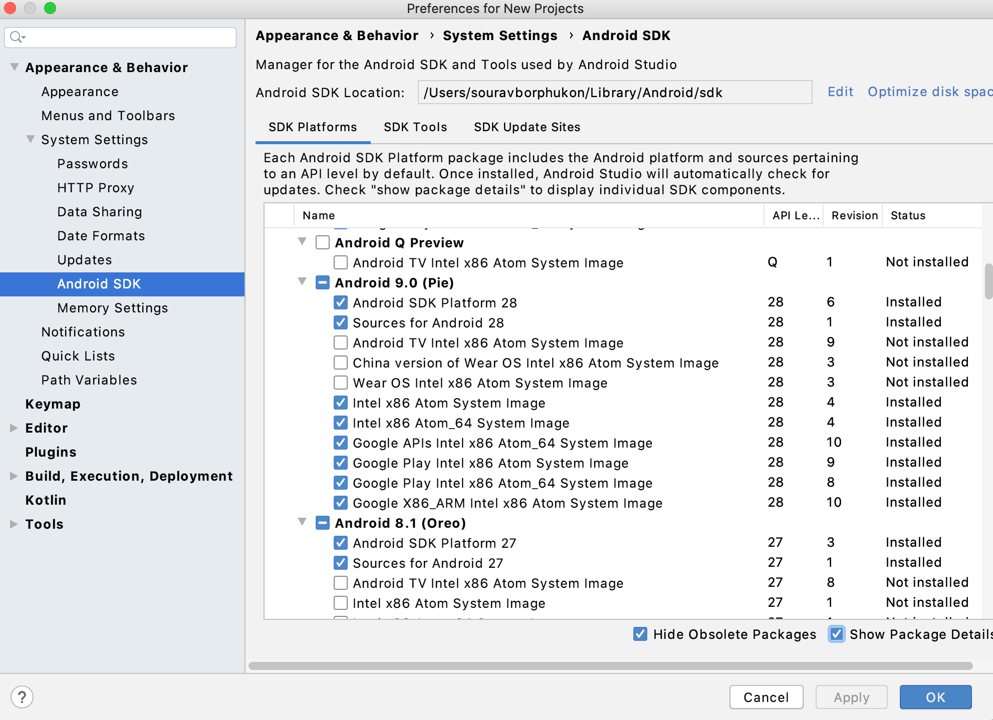 Automotive Intel X86 Atom System Image Not Found Sdk Manager Stack Overflow