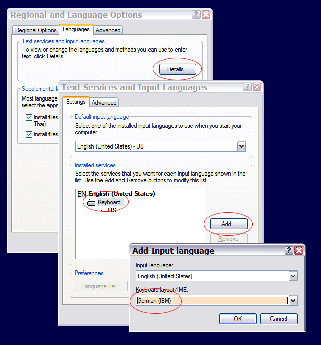 In language > tap on language, then you can change the layout. How to get german QWERTY on Windows? - Super User