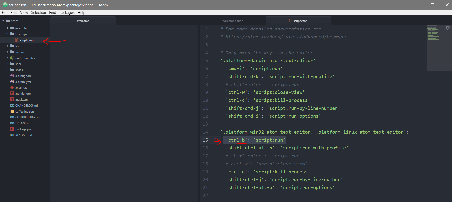 Change Keyboard Shortcut To Run Script In Atom Ide Stack Overflow