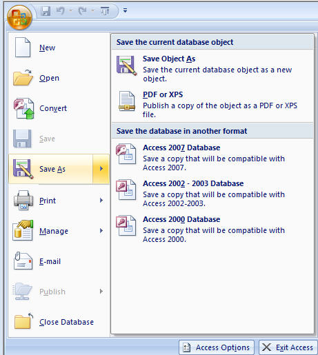 Mit der microsoft office access 2007 runtime können sie access . Creating A Database Of Mdb Extension Using Outlook 2007 Super User