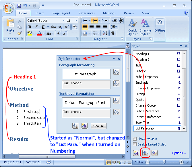 The bullets and numbering dialog box displays. In Word, failure of numbered list under Heading - Super User