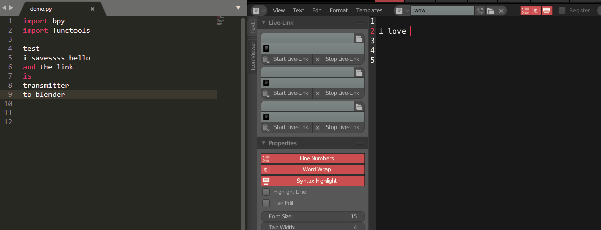 How To Run A Script From Outside Blender Script Live Link Addon Python Api Blender Developer Talk