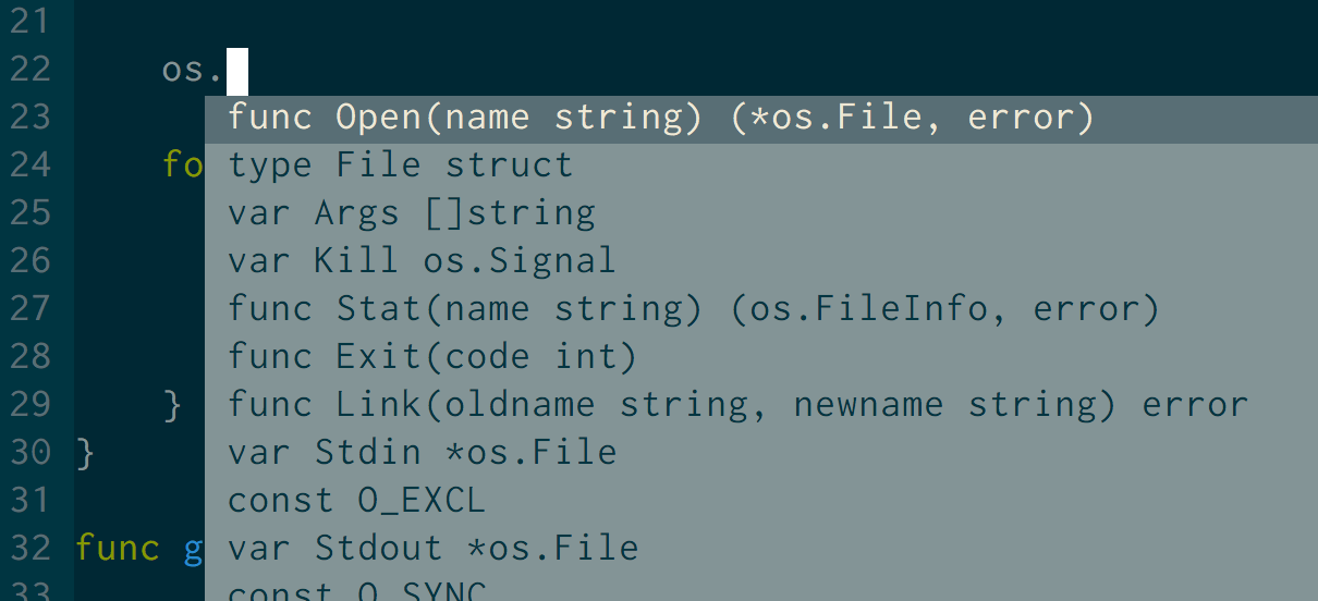 vim and vim-go autocompletion with dot