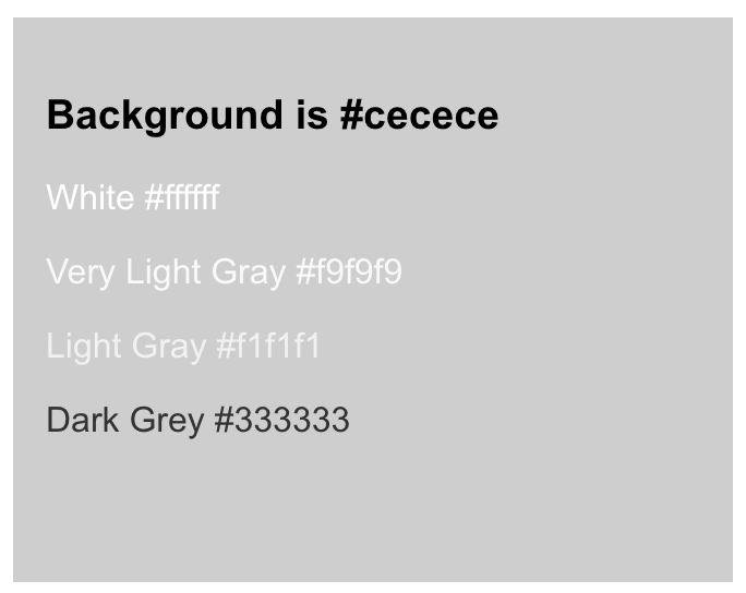Easily vignette your background with a backlight or gel your light source to adjust the hue of your backdrop. Color What Is The Lightest Shade Of Grey You Can Use For A Background Colour That Is Still Discernible From Plain White Graphic Design Stack Exchange