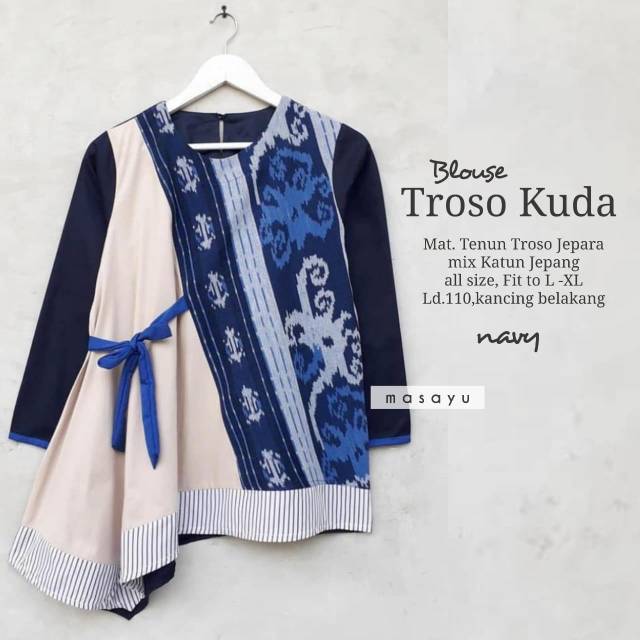 Model Baju Troso Untuk Kerja - Sanca Blouse Atasan Blus Batik Kerja Etnik  Tenun Troso Asli Jepara Lazada Indonesia