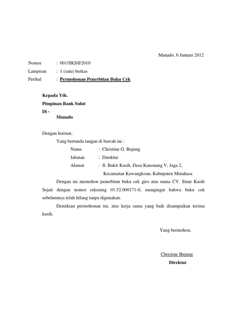 31 Contoh Surat Permohonan Ke Bank - Info Dana Tunai