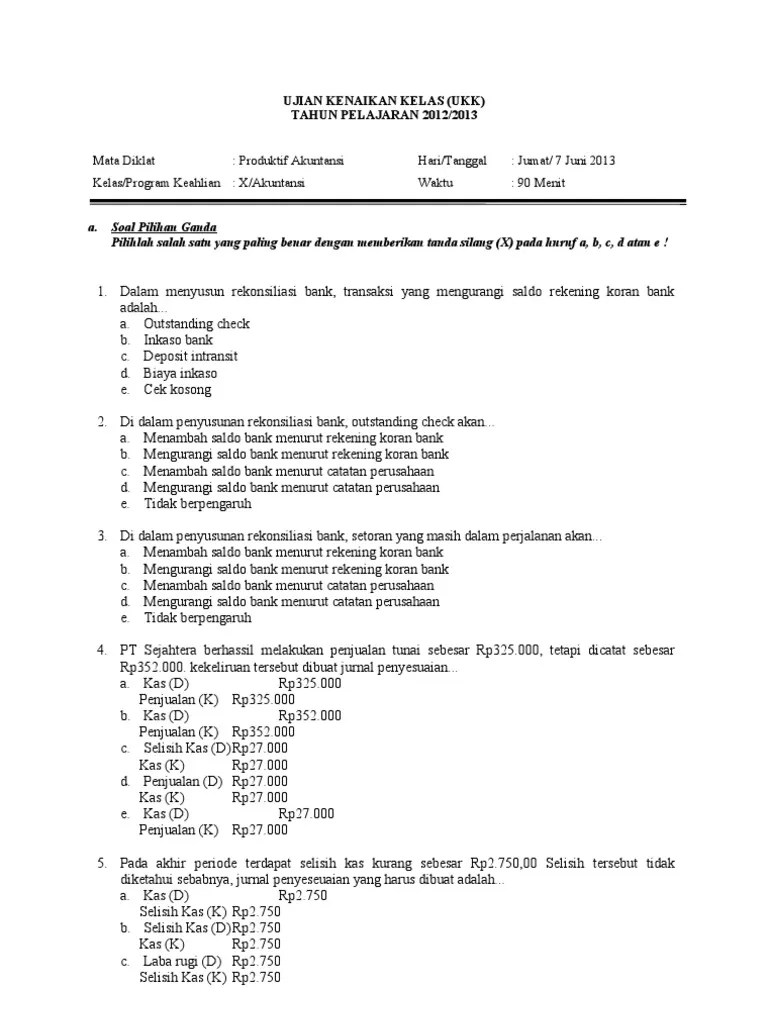 Contoh Soal Lsp Akuntansi