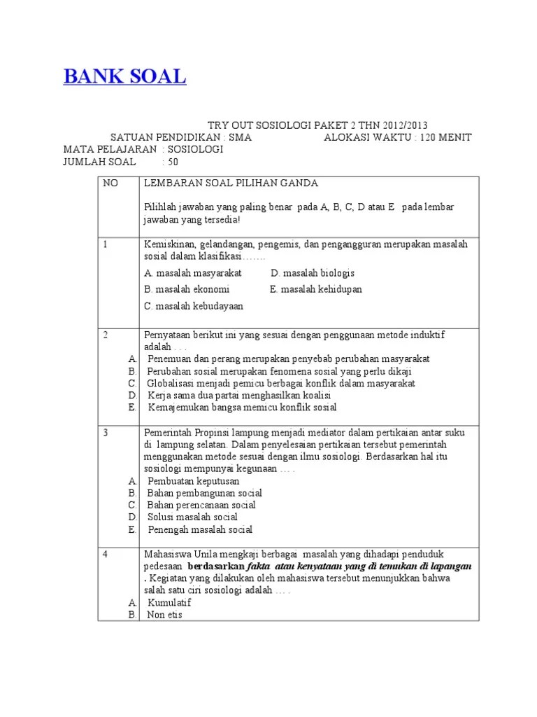Soal Essay Integrasi Dan Reintegrasi Sosial Beserta Jawabannya - Revisi Id