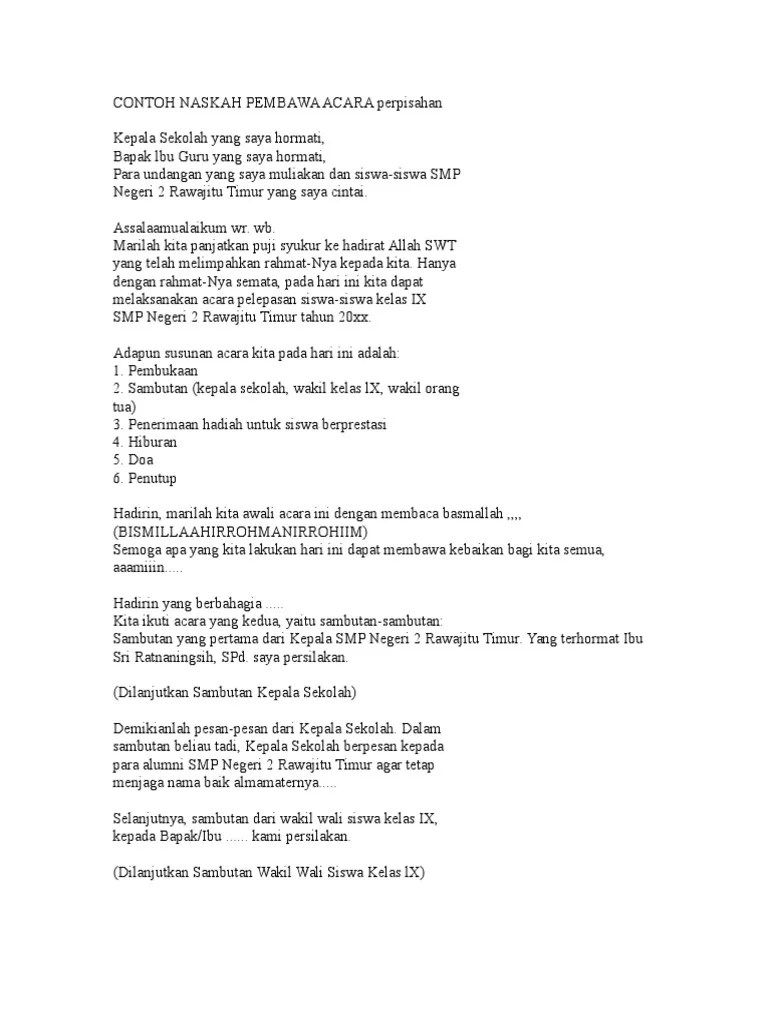 Teks Pembawa Acara Perpisahan Anak Paud / Contoh Teks Mc Formal Semi Dan  Non Formal Singkat / Contoh teks pembawa acara perpisahan. - iddaringjobs