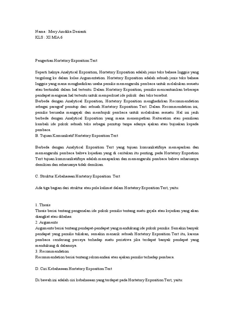 Contoh Analytical Exposition Tentang Pendidikan - Revisi Id