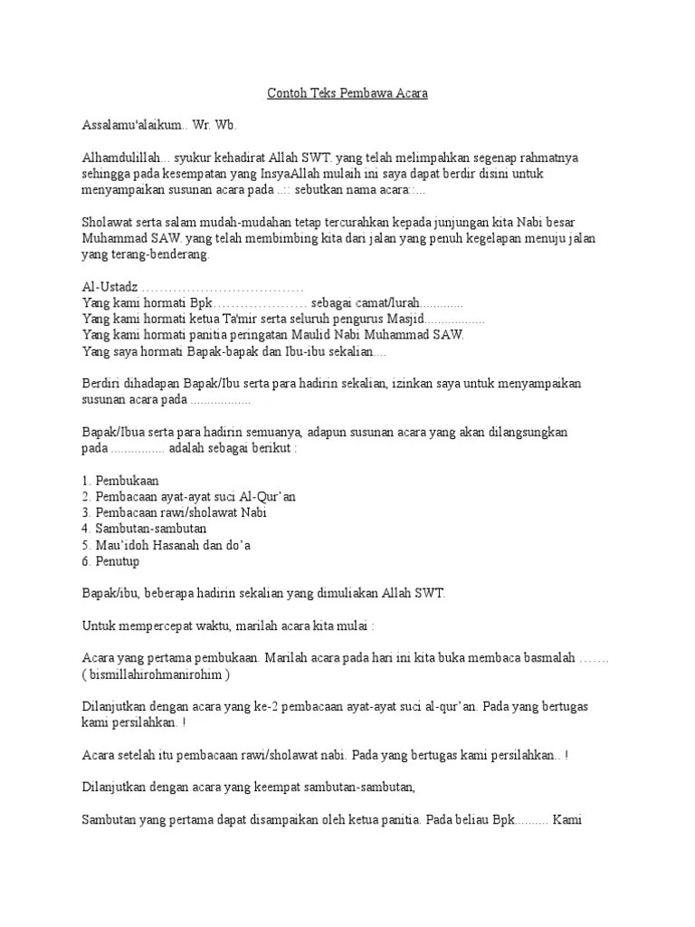 Pembawa Acara Pengajian – Rasanya