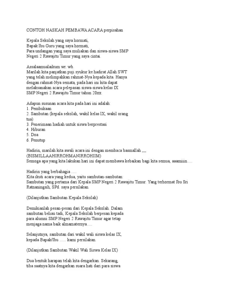 Naskah Mc Lucu – Nasi