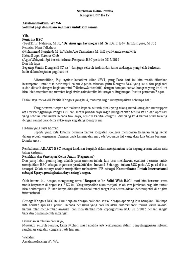 Contoh Pidato Sambutan Ketua Terpilih – Beinyu.com