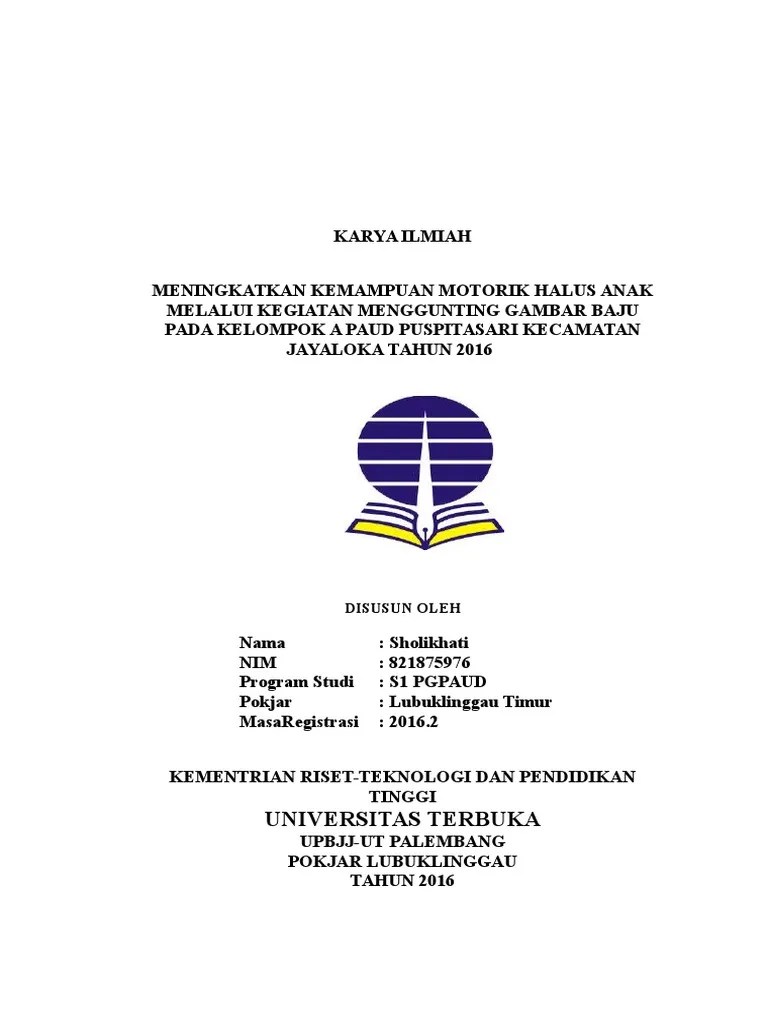 Contoh Karya Ilmiah Perpustakaan Ut - Revisi Id