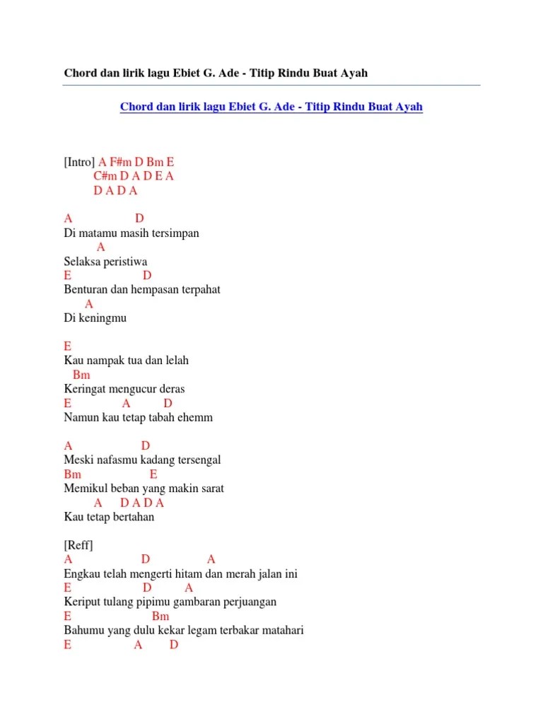 Chord Gitar Peterpan Ayah Kunci Dasar