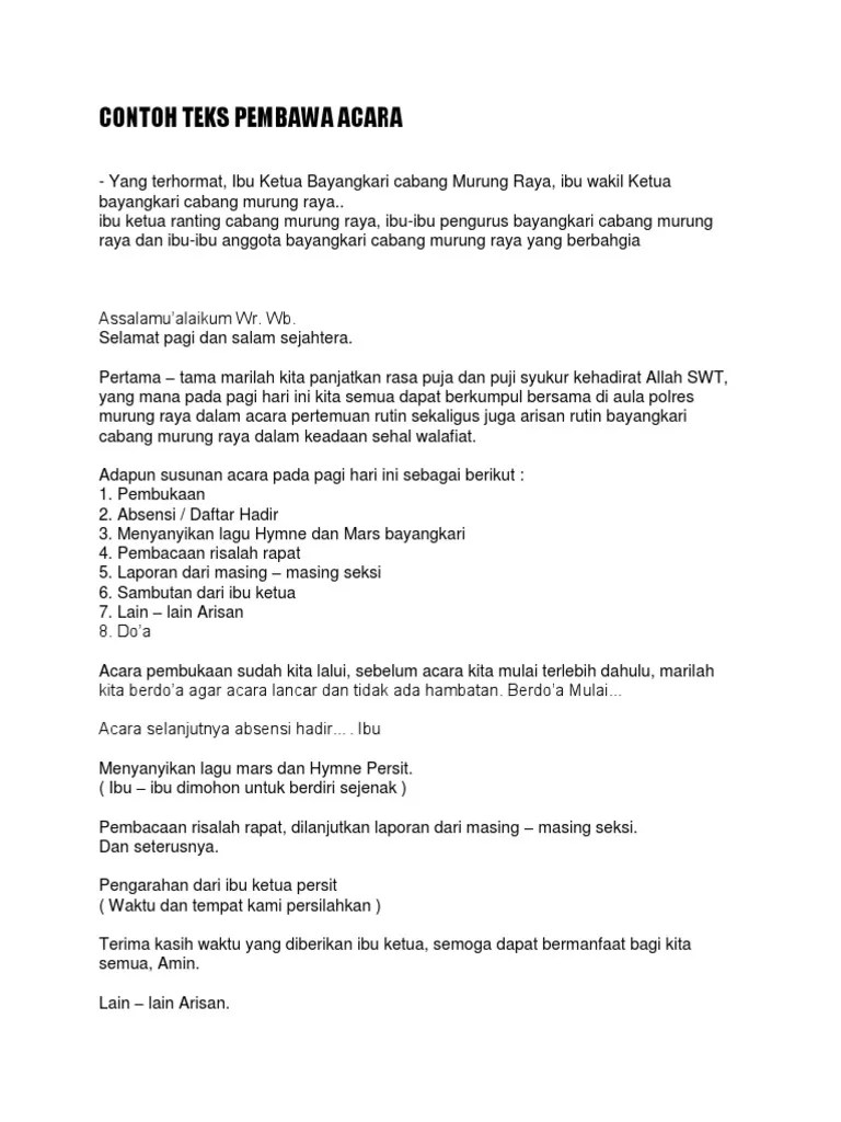 Pembawa Acara Pertemuan Rapat | Akurat - Faktual - Elegan Moltoday.com