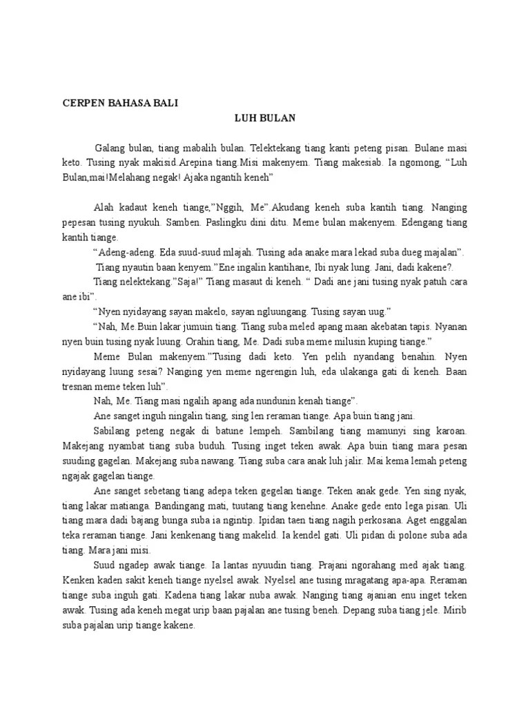 Maybe you would like to learn more about one of these? 49 Kumpulan Cerpen Bahasa Bali Singkat Beserta Unsur Intrinsik Dan Ekstrinsik Information Cerita