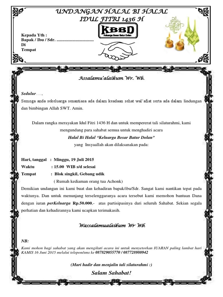 Contoh Proposal Halal Bihalal Idul Fitri Doc – Tulisan