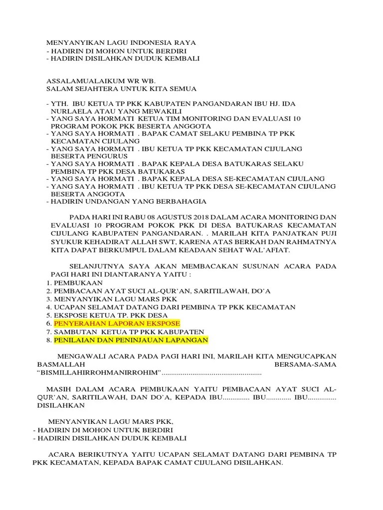 Kumpulan Contoh Mc Pkk Desa - Kumpulan Contoh Teks MC