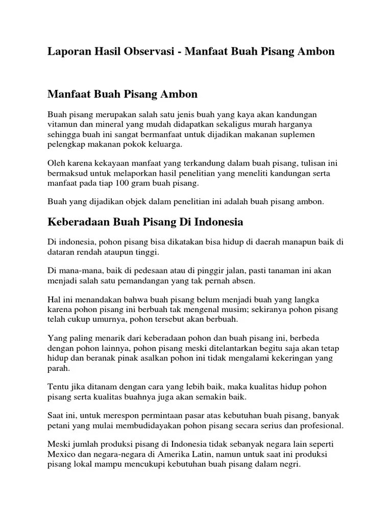 Contoh Laporan Hasil Observasi Pembuatan Tape