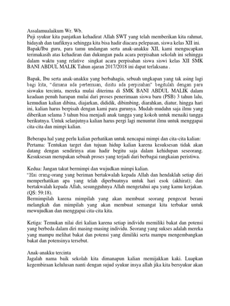 Pidato Bahasa Sunda Perpisahan Kelas 9 – Sedang