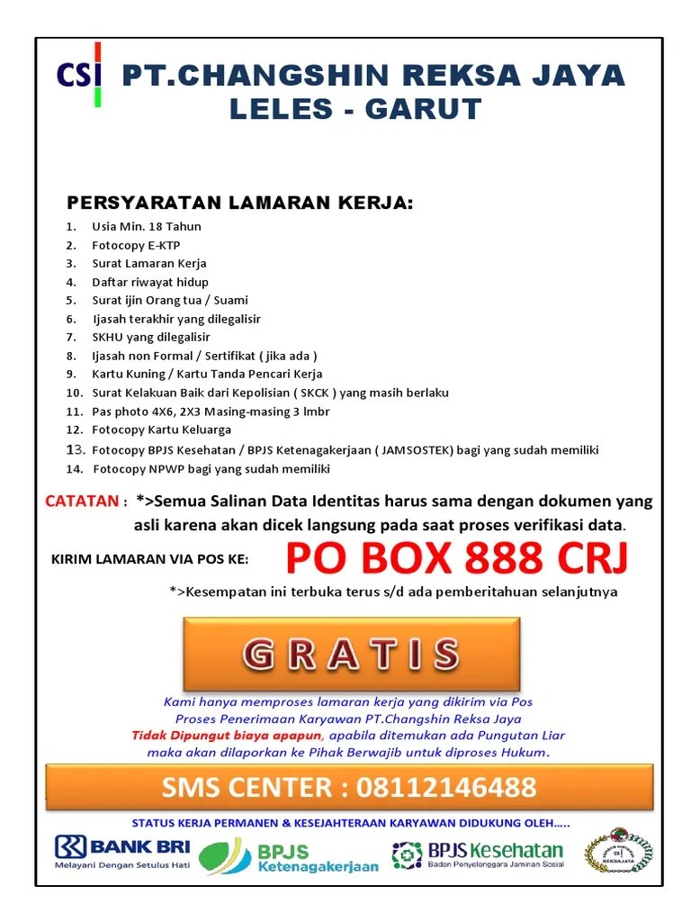 Umr pt chang shin garut : Index Php Umr Pt Chang Shin Garut Lowongan Pt Changshin Reksa Jaya Leles Garut Lowongan Kerja Terbaru Indonesia 2021