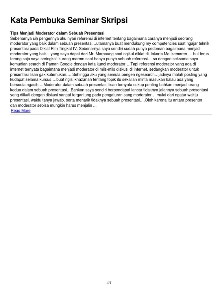 Kalimat Pembuka Sidang Skripsi – Lektur Indo