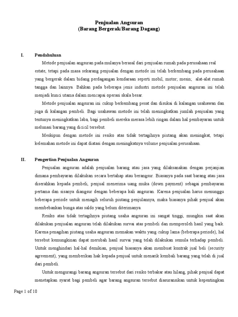 Contoh Soal Dan Pembahasan Akuntansi Penjualan Angsuran