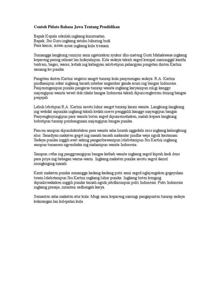 Contoh Teks Pidato Hari Kartini // Kumpulan Contoh Terbaru